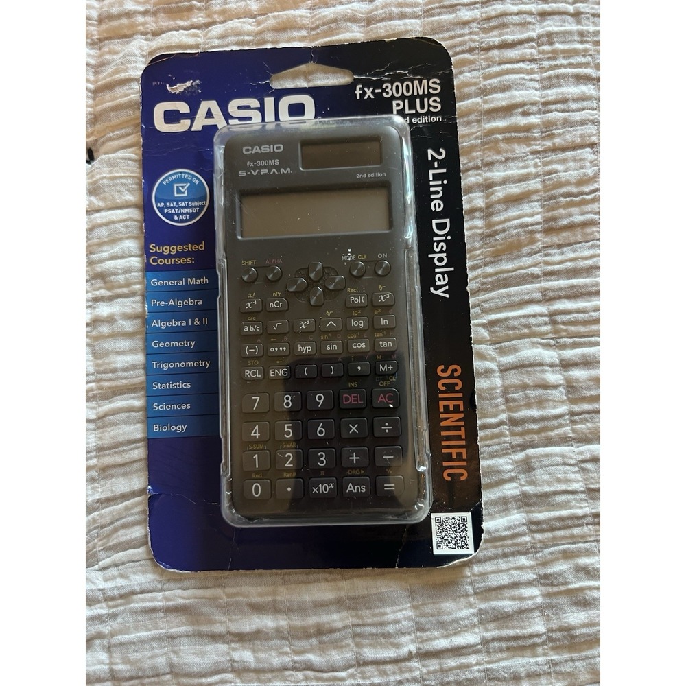 NEW Casio Scientific Calculator fx-300MS Plus 2nd Edition Solar w Hard Case